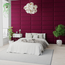 Aspire EasyMount Berry Plush Velvet Upholstered Wall Mounted Headboard Panels 8 Pack - Purple - Aspire Beds - Wilko - thumbnail 3
