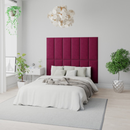 Aspire EasyMount Berry Plush Velvet Upholstered Wall Mounted Headboard Panels 8 Pack - Purple - Aspire Beds - Wilko - thumbnail 5