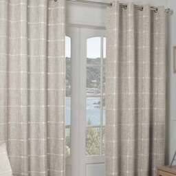 Divante Salcombe Natural Linen Check Curtains 228 x 168cm - Size: W 228 x D 168cm - Wilko - thumbnail 7