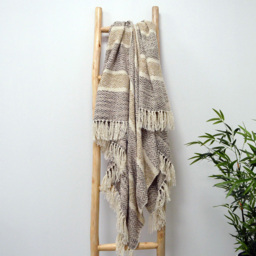 Allure Home Fashions Herringbone Natural Throw Blanket 150 x 200cm - Brown - Wilko - thumbnail 3