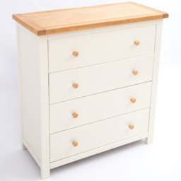Maggiori 4 Drawer Off White Chest of Drawers with Wood Knobs - Wilko - thumbnail 5