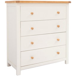 Maggiori 4 Drawer Off White Chest of Drawers with Wood Knobs - Wilko - thumbnail 4