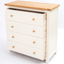 Maggiori 4 Drawer Off White Chest of Drawers with Wood Knobs - Wilko - thumbnail 6