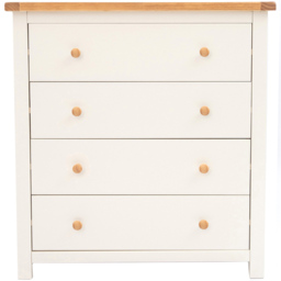 Maggiori 4 Drawer Off White Chest of Drawers with Wood Knobs - Wilko - thumbnail 3