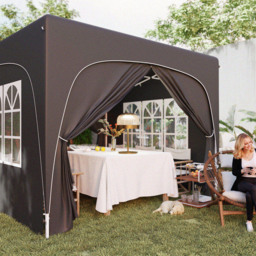 Outsunny 3 x 3m Black UPF50+ Pop Up Gazebo with Sides and Carry Bag - Wilko - thumbnail 4