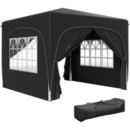 Outsunny 3 x 3m Black UPF50+ Pop Up Gazebo with Sides and Carry Bag - Wilko - thumbnail 3