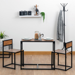 Harbour Housewares 2 Seater Compact Dining Set Brown and Black - Wilko - thumbnail 7