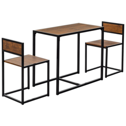Harbour Housewares 2 Seater Compact Dining Set Brown and Black - Wilko - thumbnail 3