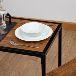 Harbour Housewares 2 Seater Compact Dining Set Brown and Black - Wilko - thumbnail 6