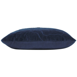 furn. Angeles Navy Floral Velvet Cushion - Size: 45 x 45cm - Blue - Wilko - thumbnail 4