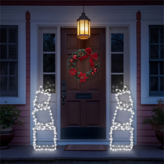 Xmas Haus LED Warm White Gift Box 3 Pack - Size: 73 x 26 x 11cm - Black - Wilko - image 1