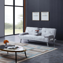 Brooklyn Verona Double Silver Crush Velvet Sofa Bed with Bluetooth - Size: 2 Seater - Wilko - thumbnail 3