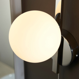 Merano Riomaggiore Chrome Plate Matt Opal Glass Bathroom Wall Lamp - Size: 16.7 x 12 x 23cm - Silver - Wilko - thumbnail 5