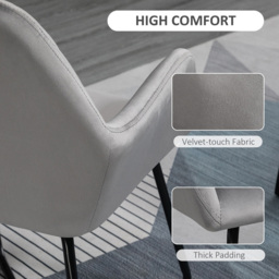 Portland Grey Velvet Modern Armchair - Size: Single - Wilko - thumbnail 7