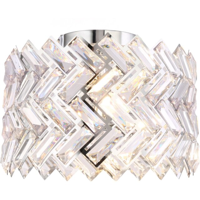Eleanor Flush Ceiling Fitting Silver - Wilko - image 1
