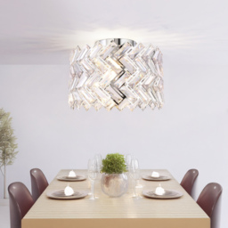 Eleanor Flush Ceiling Fitting Silver - Wilko - thumbnail 3