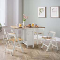 Julian Bowen Savoy White and Natural 4 Seater Dining Set - Wilko - thumbnail 1