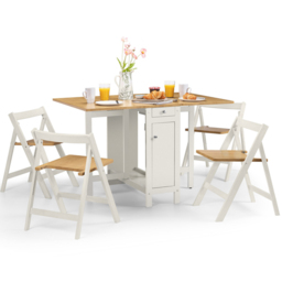 Julian Bowen Savoy White and Natural 4 Seater Dining Set - Wilko - thumbnail 3
