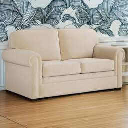 Jay-Be Heritage 2 Seater Brushed Twill Linen Sofa Bed with e-Pocket Mattress - Cream - Wilko - thumbnail 1
