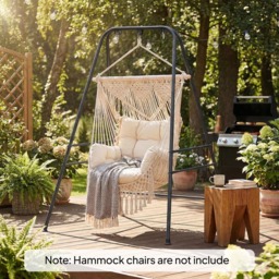 Outsunny Black Freestanding Hammock Chair Stand - Size: 183 x 138 x 129cm - Wilko - thumbnail 3