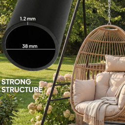 Outsunny Black Freestanding Hammock Chair Stand - Size: 183 x 138 x 129cm - Wilko - thumbnail 6