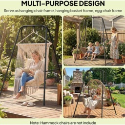 Outsunny Black Freestanding Hammock Chair Stand - Size: 183 x 138 x 129cm - Wilko - thumbnail 5