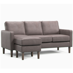 Bexhill 3 Seater Grey Faux Leather Reversible L Shaped Corner Sofa - Wilko - thumbnail 4