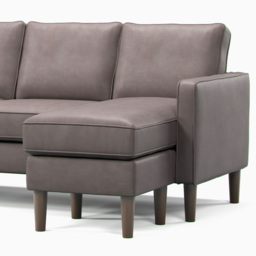 Bexhill 3 Seater Grey Faux Leather Reversible L Shaped Corner Sofa - Wilko - thumbnail 6
