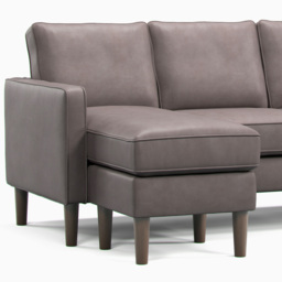 Bexhill 3 Seater Grey Faux Leather Reversible L Shaped Corner Sofa - Wilko - thumbnail 7