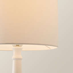 ValueLights Victoria White Fabric Drum Shade White Wood Traditional LED Table Lamp - Size: 45.5 x 25.5 x 25.5cm - Wilko - thumbnail 4