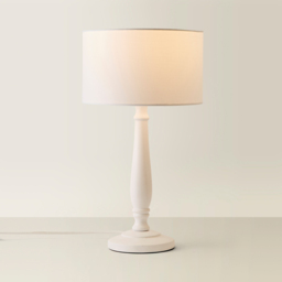 ValueLights Victoria White Fabric Drum Shade White Wood Traditional LED Table Lamp - Size: 45.5 x 25.5 x 25.5cm - Wilko - thumbnail 6