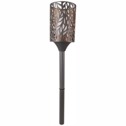 Luxform Battery Operated Cylinder Flame Candle Torch - Size: 15 x 15 x 91cm - Black - Wilko