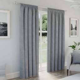 Enhanced Living Dallas Grey Thermal Blackout Pencil Pleat Curtains 117 x 137cm - Wilko - thumbnail 1