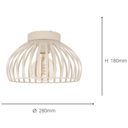 EGLO Mogano 3 Caged Minimalist Ceiling Light - Size: 18 x 28 x 18cm - Cream - Wilko - thumbnail 5