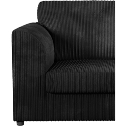 Luxor 5 Seater Black Jumbo Cord Full Back Sofa Suite - Wilko - thumbnail 4