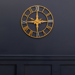 Premier Housewares Vitus Gold and Silver Round Wall Clock 59cm - Size: 59 x 5 x 59cm - Wilko - thumbnail 3
