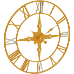 Premier Housewares Vitus Gold and Silver Round Wall Clock 59cm - Size: 59 x 5 x 59cm - Wilko - thumbnail 4