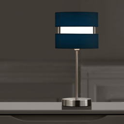 Kliving Navy Blue Layered Fabric Shade Chrome Table Lamp - Size: 38 x 14.5 x 14.5cm - Wilko - thumbnail 4