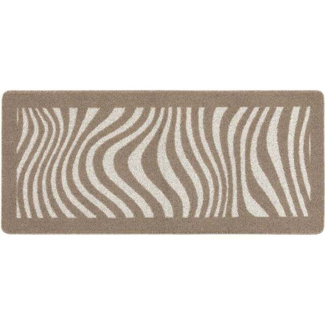 My Mat Sculptured Patterned Waves Non Slip Mat 67 x 150cm - Size: 67 x 150 x 2cm - Brown - Wilko - image 1