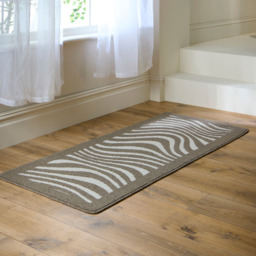 My Mat Sculptured Patterned Waves Non Slip Mat 67 x 150cm - Size: 67 x 150 x 2cm - Brown - Wilko - thumbnail 3