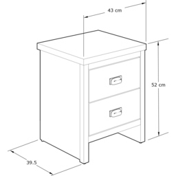 GFW Boston 2 Drawer Grey Bedside Table Set of 2 - Wilko - thumbnail 6