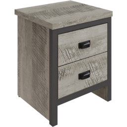 GFW Boston 2 Drawer Grey Bedside Table Set of 2 - Wilko - thumbnail 4