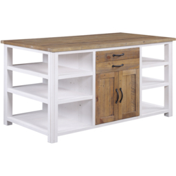 Baumhaus Splash of White 2 Door 2 Drawer White Kitchen Island - Wilko - thumbnail 3