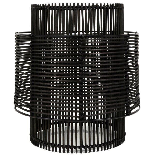 Barkby Black Rattan Lamp Shade - Size: 26 x 28 x 26cm - Wilko - image 1