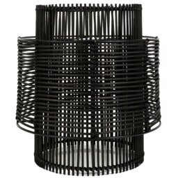 Barkby Black Rattan Lamp Shade - Size: 26 x 28 x 26cm - Wilko