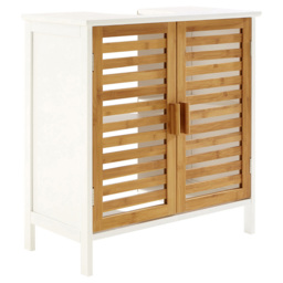 Premier Housewares Double Door and Shelf Under Sink Cabinet - Size: 60 x 30 x 60cm - White - Wilko - thumbnail 3