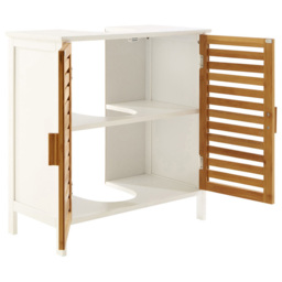 Premier Housewares Double Door and Shelf Under Sink Cabinet - Size: 60 x 30 x 60cm - White - Wilko - thumbnail 7