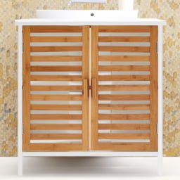 Premier Housewares Double Door and Shelf Under Sink Cabinet - Size: 60 x 30 x 60cm - White - Wilko - thumbnail 1