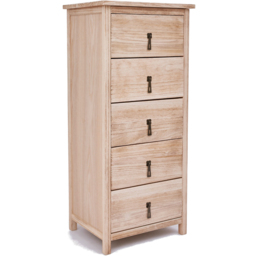 Portofino 5 Drawer Light Wood Narrow Chest of Drawers - Wilko - thumbnail 4