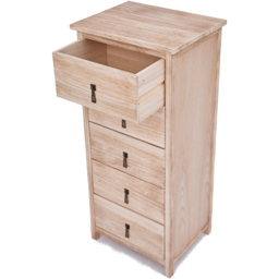 Portofino 5 Drawer Light Wood Narrow Chest of Drawers - Wilko - thumbnail 6
